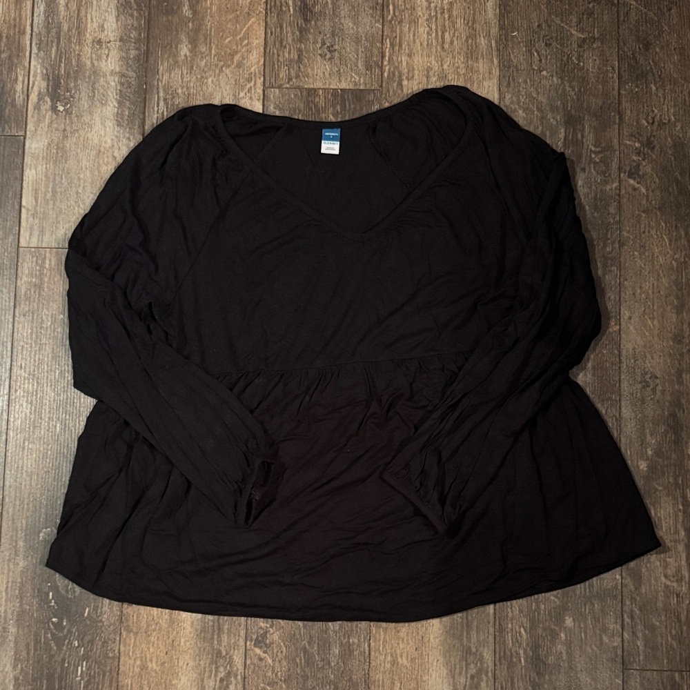 Old Navy Black V-Neck Long Sleeve Tunic